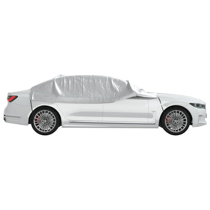 Half Car Cover with Hooks Silver M