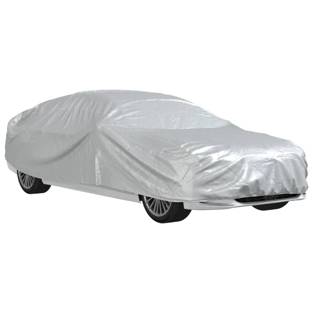 Car Cover for Sedan with Buckle Straps Full Silver M PEVA