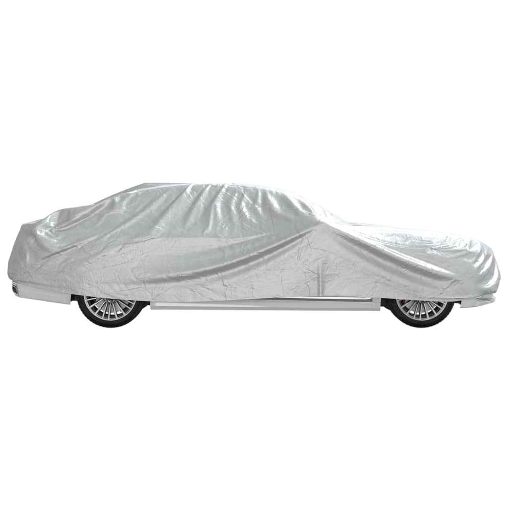 Car Cover for Sedan with Buckle Straps Full Silver M PEVA