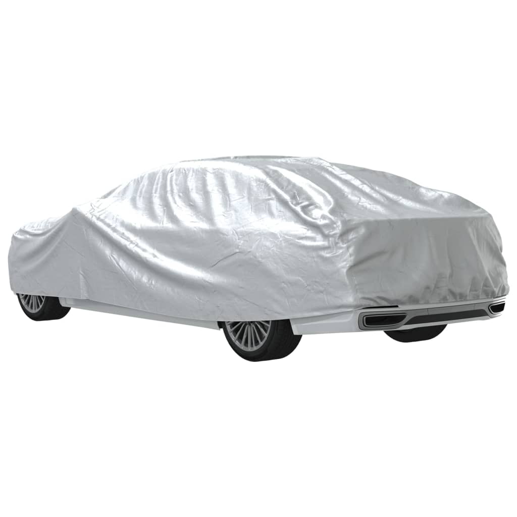 Car Cover for Sedan with Buckle Straps Full Silver M PEVA