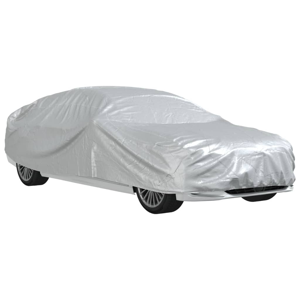 Car Cover for Sedan with Buckle Straps Full Silver L PEVA