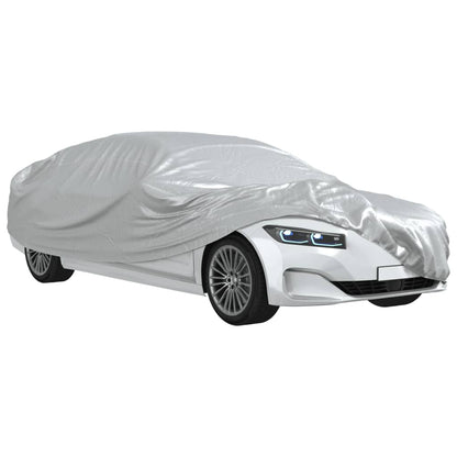 Car Cover for Sedan with Buckle Straps Full Silver XL PEVA