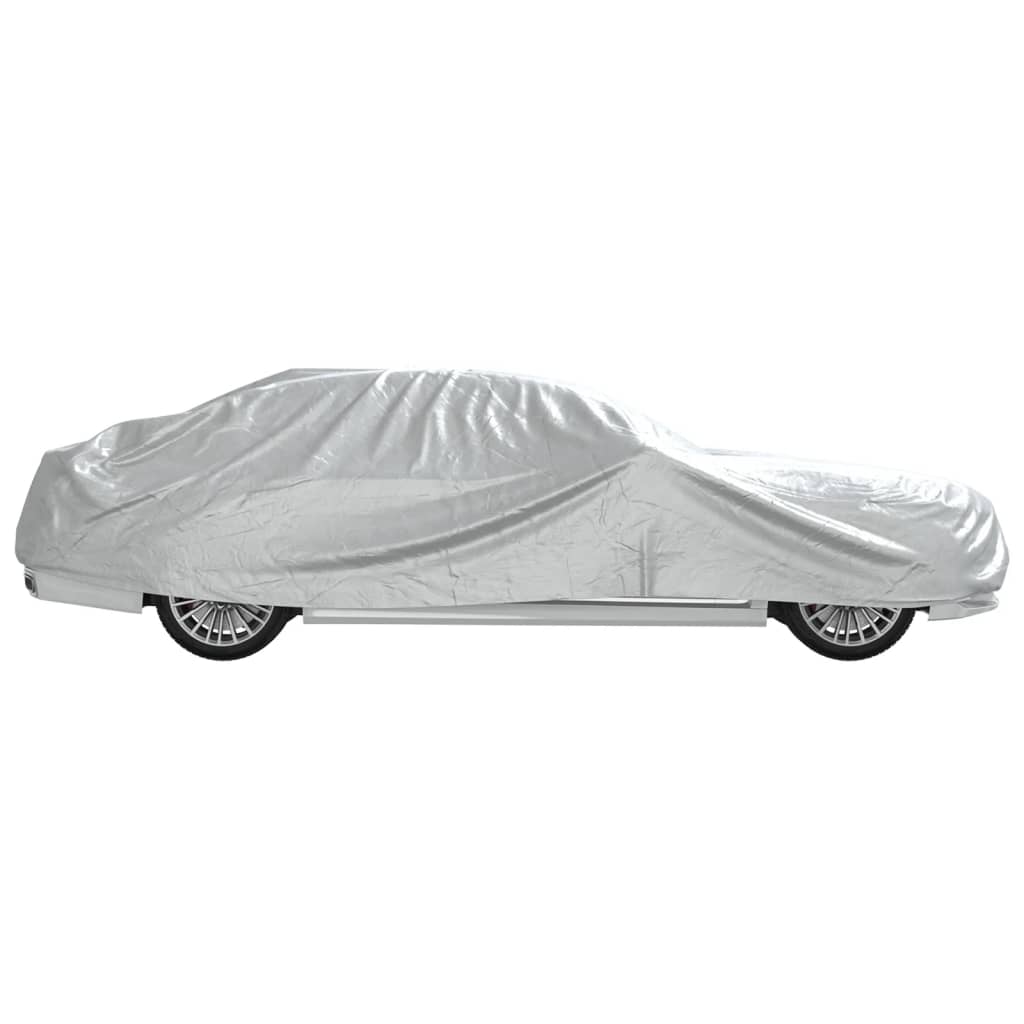 Car Cover for Sedan with Buckle Straps Full Silver XL PEVA