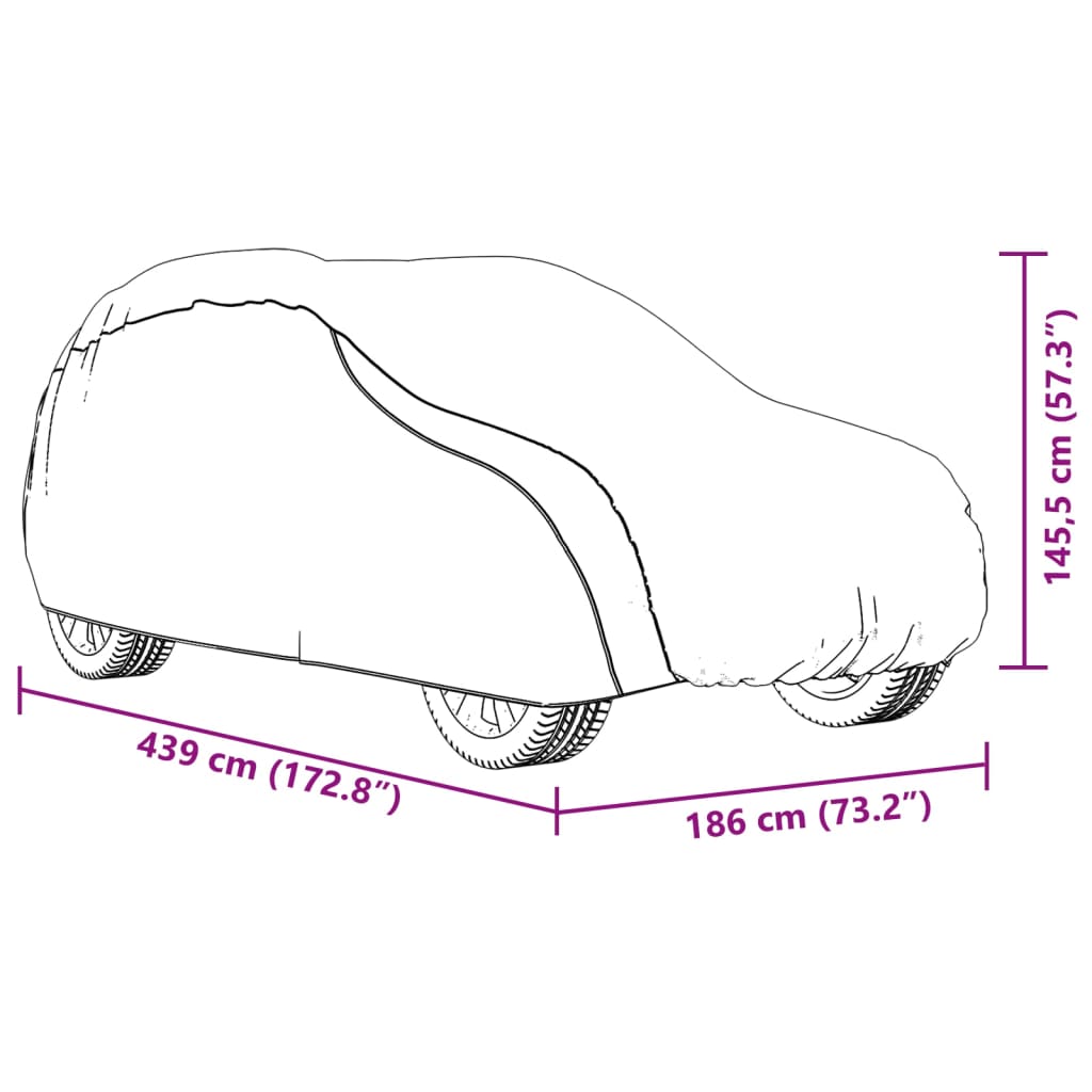 Car Cover for SUV with Buckle Straps Full Silver M PEVA