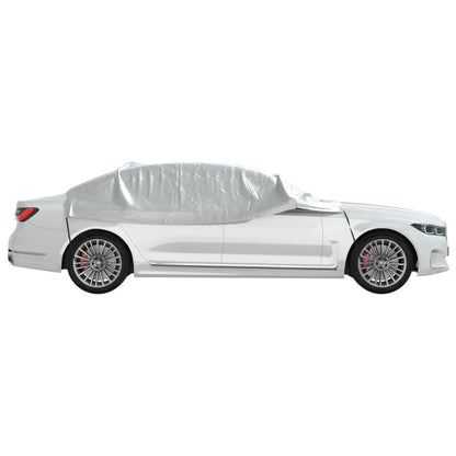 Half Car Cover with Hooks Silver M PEVA