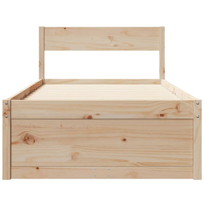 Bed Frame with Drawers 90x190 cm Single Solid Wood Pine