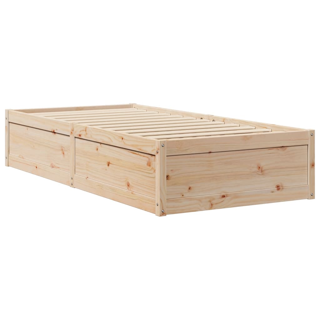 Bed Frame 100x200 cm Solid Wood Pine