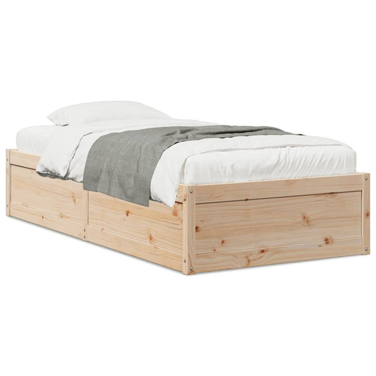 Bed Frame 100x200 cm Solid Wood Pine