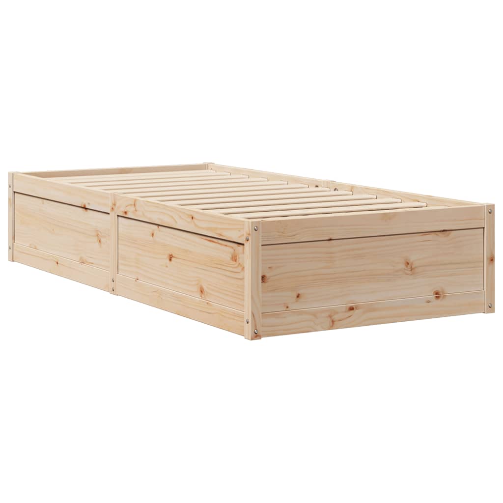 Bed Frame 90x200 cm Solid Wood Pine