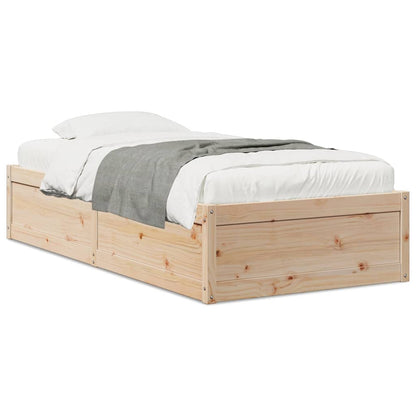 Bed Frame 90x200 cm Solid Wood Pine