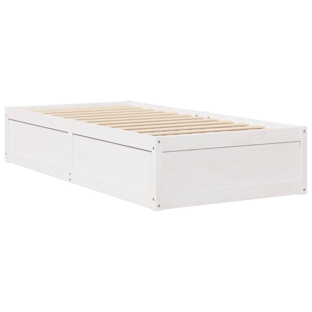 Bed Frame White 90x200 cm Solid Wood Pine