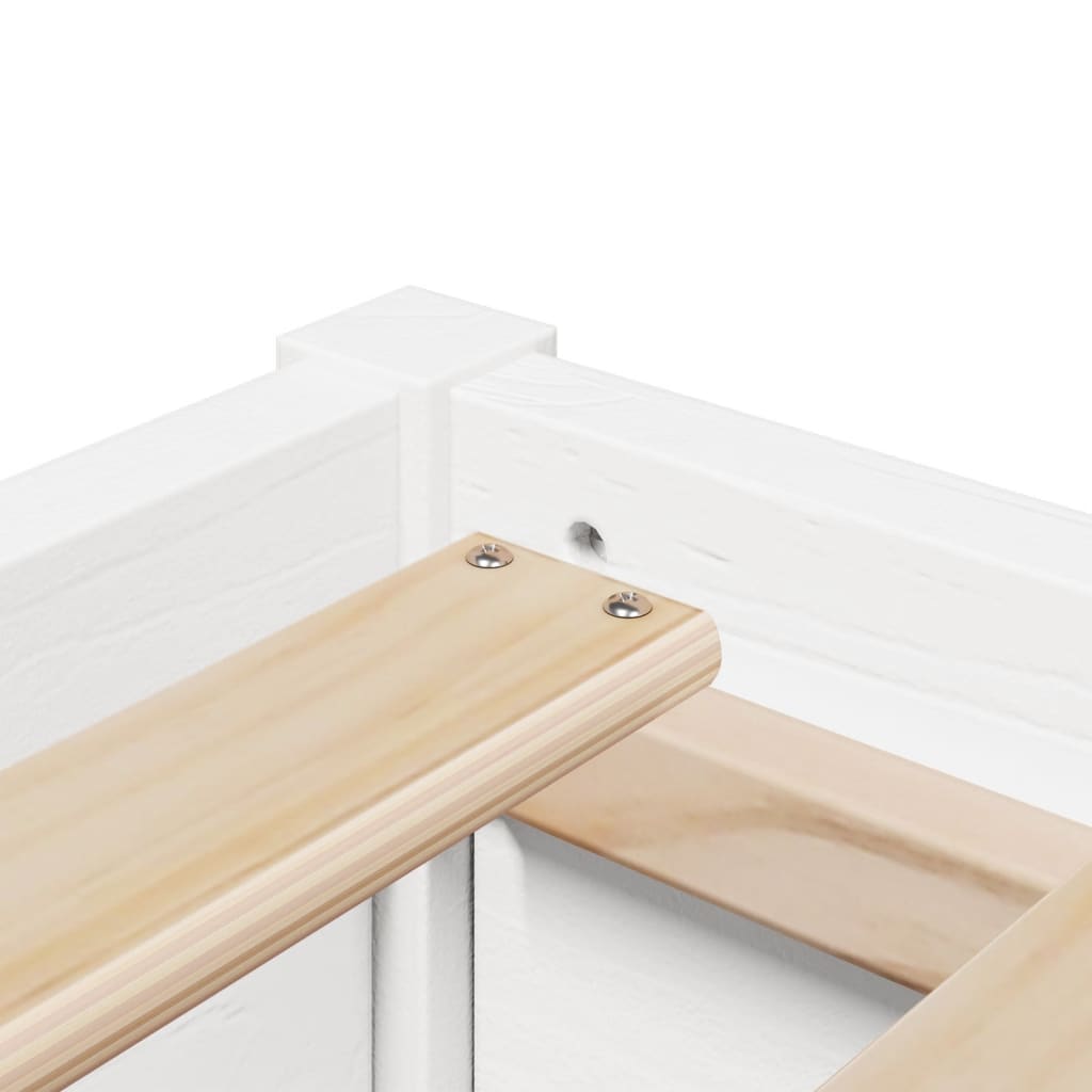 Bed Frame White 90x200 cm Solid Wood Pine