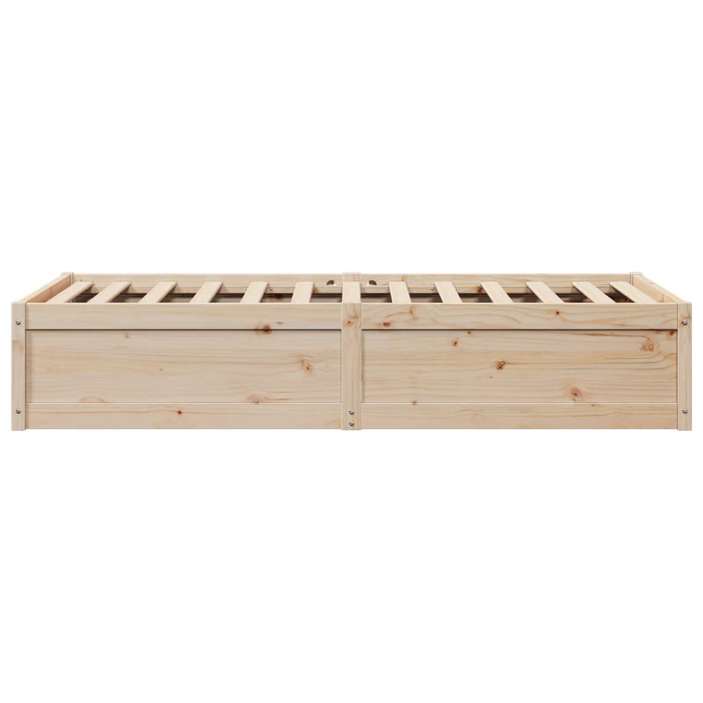 Bed Frame 90x190 cm Single Solid Wood Pine