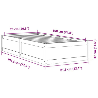 Bed Frame 75x190 cm Small Single Solid Wood Pine