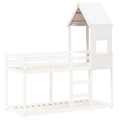 Kids' Bed Roof White 55x99x139.5 cm Solid Wood Pine