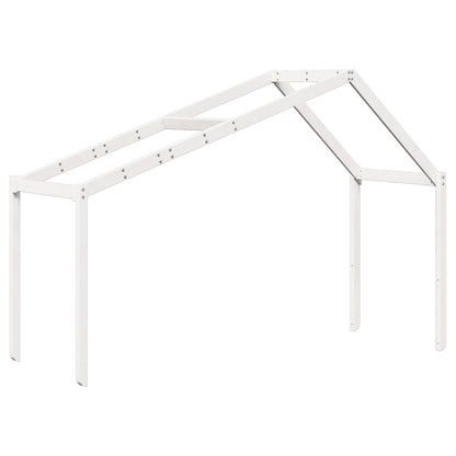 Kids' Bed Roof White 213x95.5x144.5 cm Solid Wood Pine