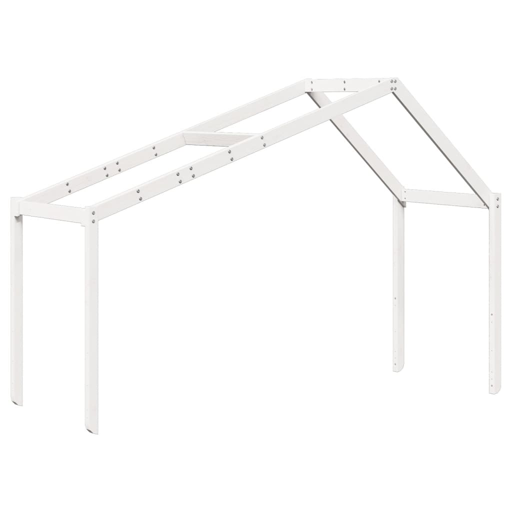 Kids' Bed Roof White 213x85.5x144.5 cm Solid Wood Pine