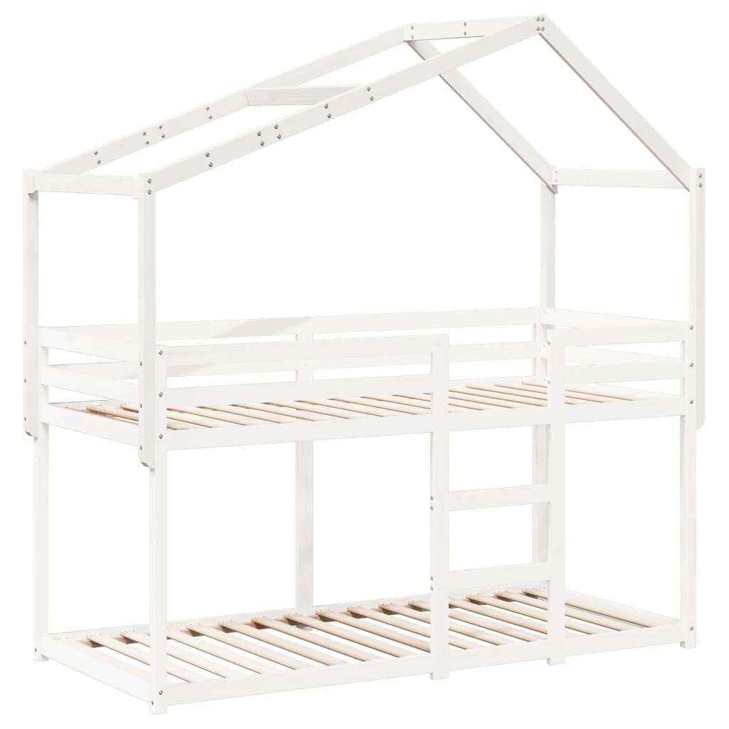 Kids' Bed Roof White 213x85.5x144.5 cm Solid Wood Pine