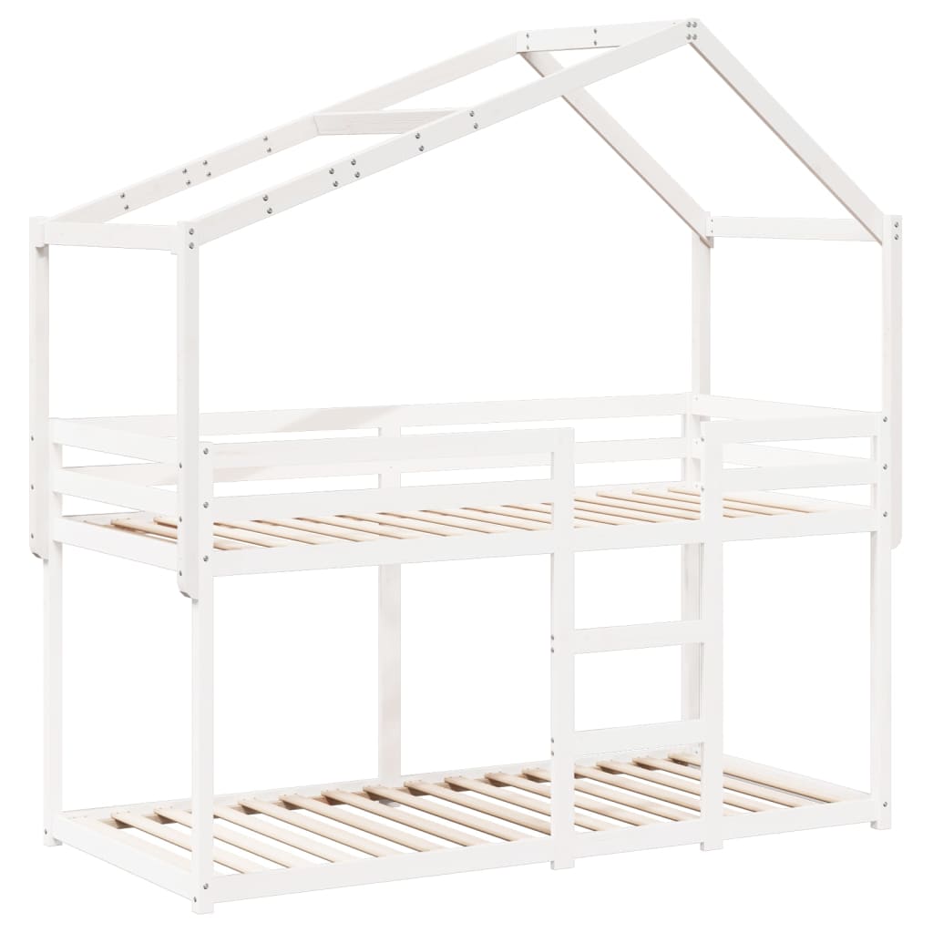 Kids' Bed Roof White 203x95.5x142 cm Solid Wood Pine