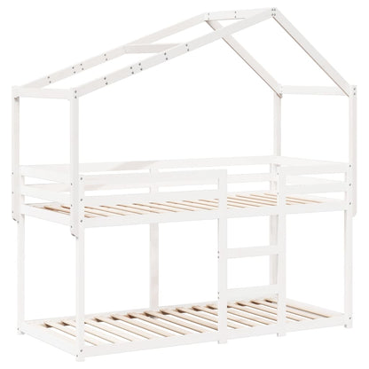 Kids' Bed Roof White 203x95.5x142 cm Solid Wood Pine