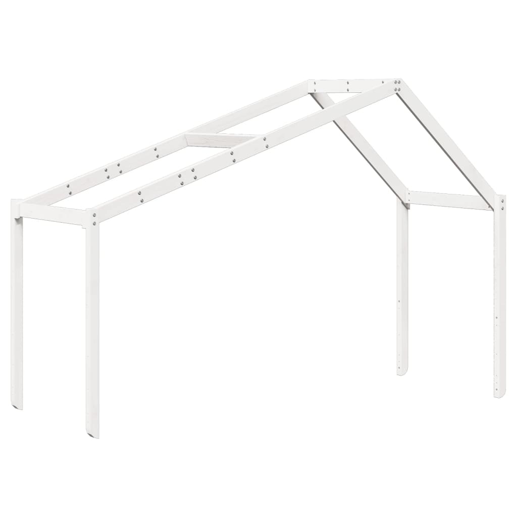 Kids' Bed Roof White 203x80.5x142 cm Solid Wood Pine