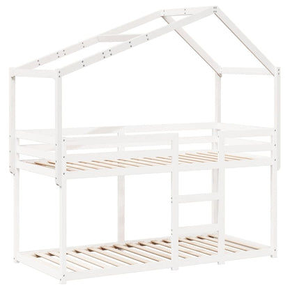 Kids' Bed Roof White 203x80.5x142 cm Solid Wood Pine