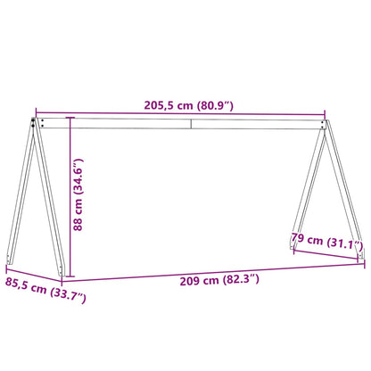 Kids' Bed Roof Wax Brown 209x85.5x88 cm Solid Wood Pine