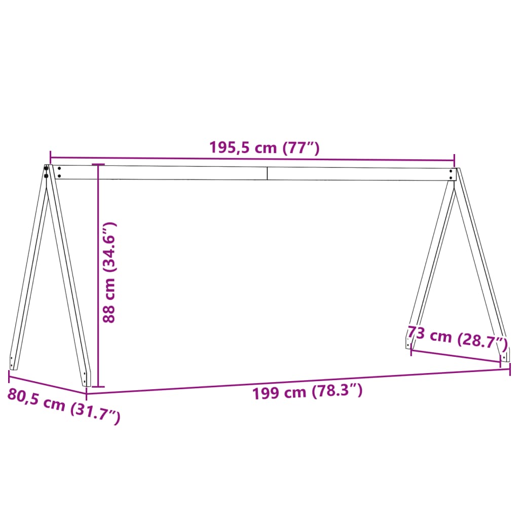 Kids' Bed Roof 199x80.5x88 cm Solid Wood Pine