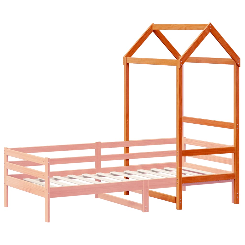 Kids' Bed Roof Wax Brown 118x70x176.5 cm Solid Wood Pine