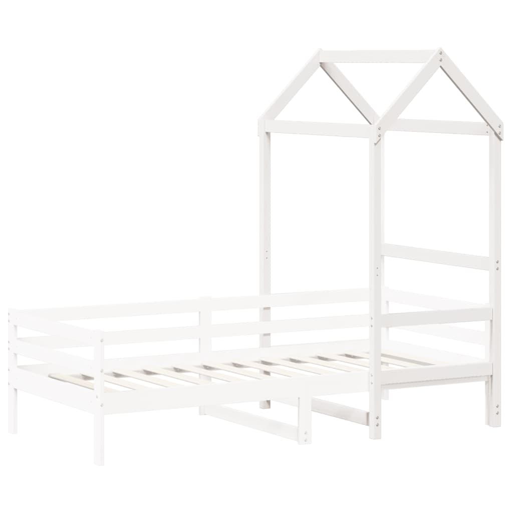 Kids' Bed Roof White 98x70x176.5 cm Solid Wood Pine