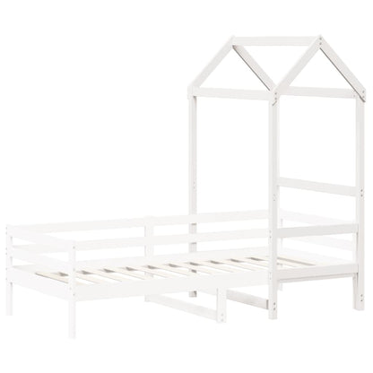 Kids' Bed Roof White 98x70x176.5 cm Solid Wood Pine