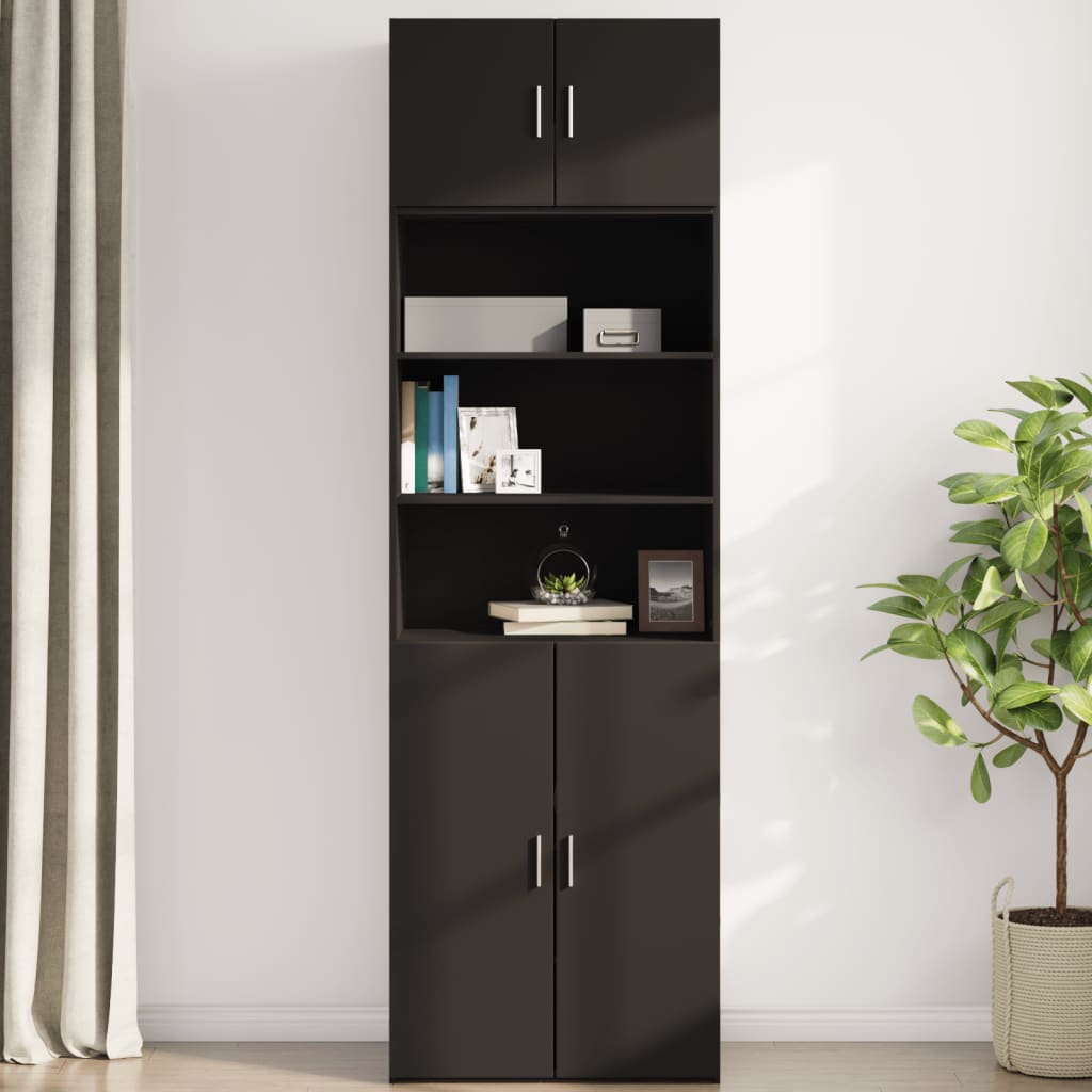 Wall Cabinet Black 70x42.5x40 cm Engineered Wood