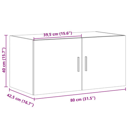 Wall Cabinet White 80x42.5x40 cm Engineered Wood