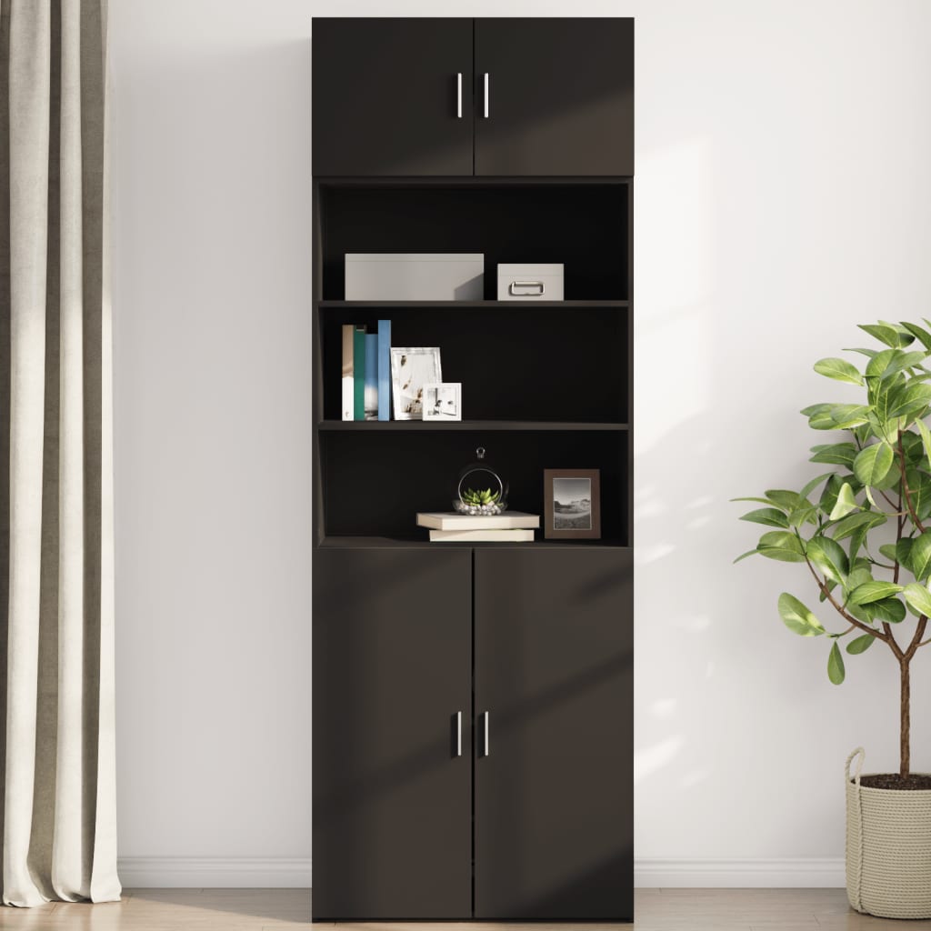 Wall Cabinet Black 80x42.5x40 cm Engineered Wood