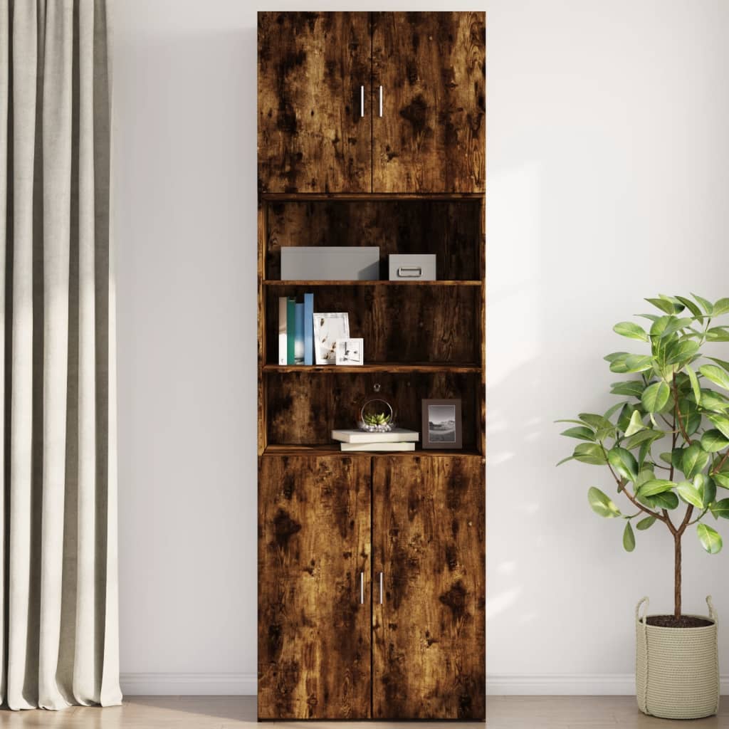 Wall Cabinet Smoked Oak 80x42.5x64 cm Engineered Wood