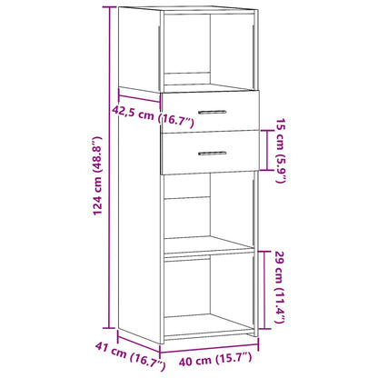 Highboard White 40x42.5x124 cm Engineered Wood