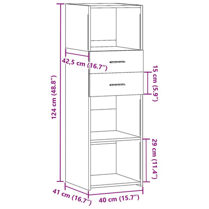 Highboard Smoked Oak 40x42.5x124 cm Engineered Wood