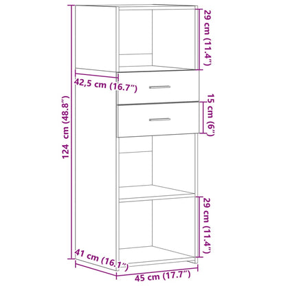 Highboard White 45x42.5x124 cm Engineered Wood