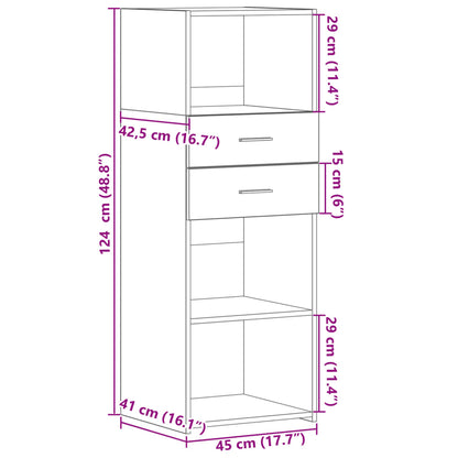 Highboard Smoked Oak 45x42.5x124 cm Engineered Wood