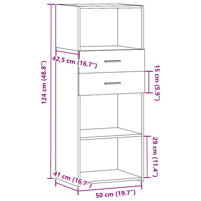 Highboard White 50x42.5x124 cm Engineered Wood