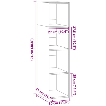 Highboard White 30x41x124 cm Engineered Wood