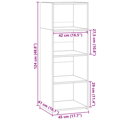 Highboard White 45x41x124 cm Engineered Wood