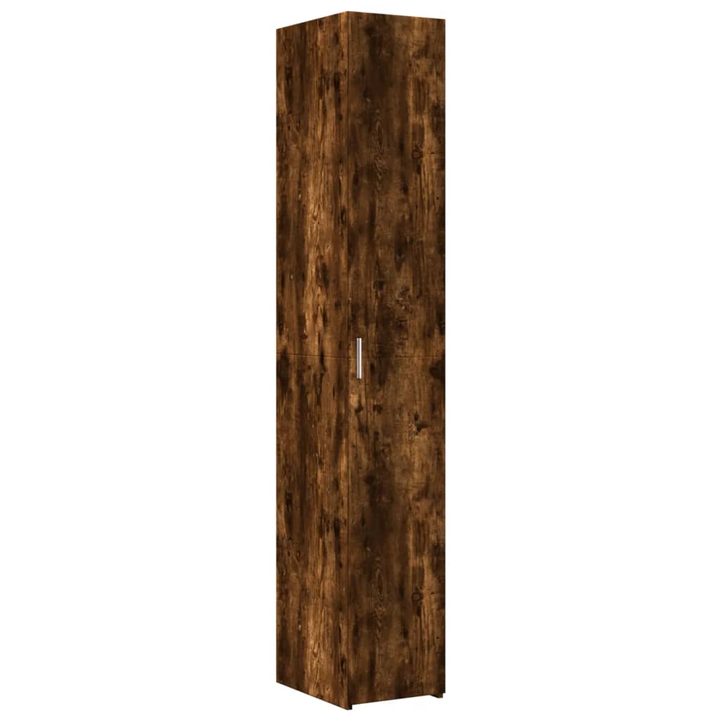 Slim Storage Cabinet Smoked Oak 30x42.5x225 cm Engineered Wood