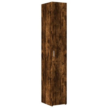 Slim Storage Cabinet Smoked Oak 30x42.5x225 cm Engineered Wood