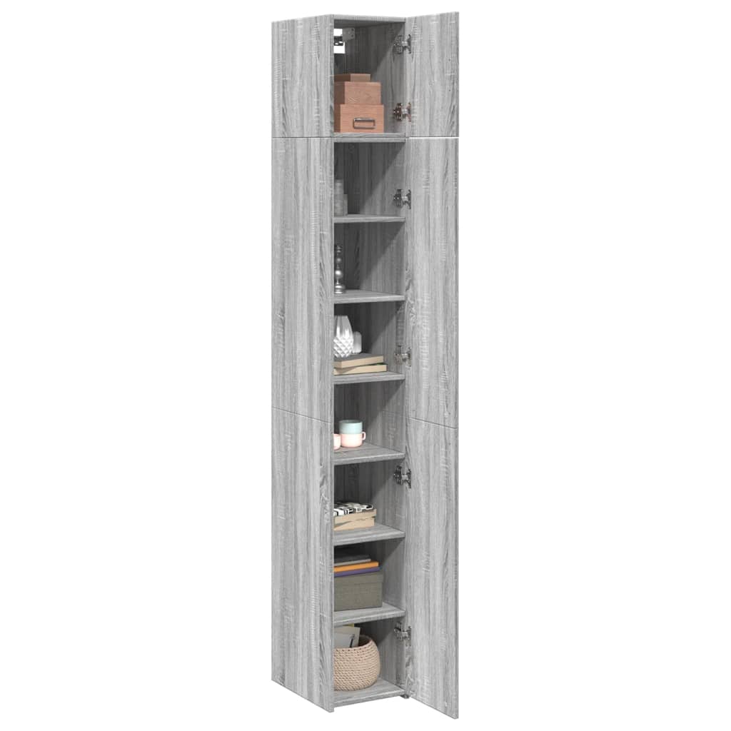 Slim Storage Cabinet Grey Sonoma 30x42.5x225 cm Engineered Wood