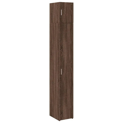 Slim Storage Cabinet Brown Oak 30x42.5x225 cm Engineered Wood