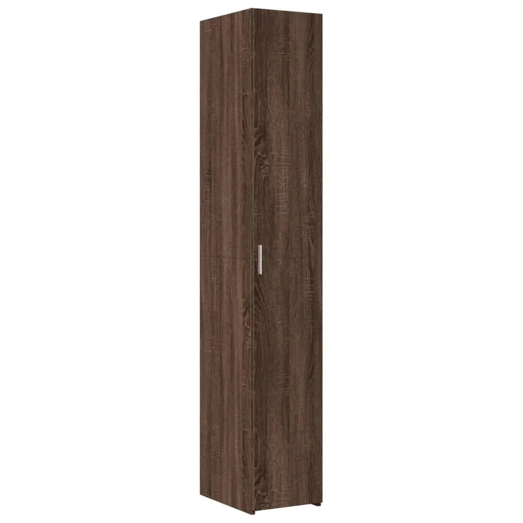 Slim Storage Cabinet Brown Oak 30x42.5x225 cm Engineered Wood