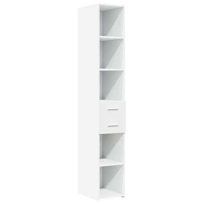 Slim Storage Cabinet White 30x42.5x225 cm Engineered Wood