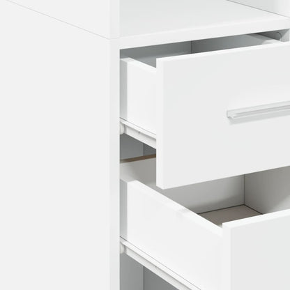 Slim Storage Cabinet White 30x42.5x225 cm Engineered Wood