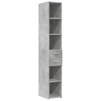 Slim Storage Cabinet Concrete Grey 30x42.5x225 cm Engineered Wood